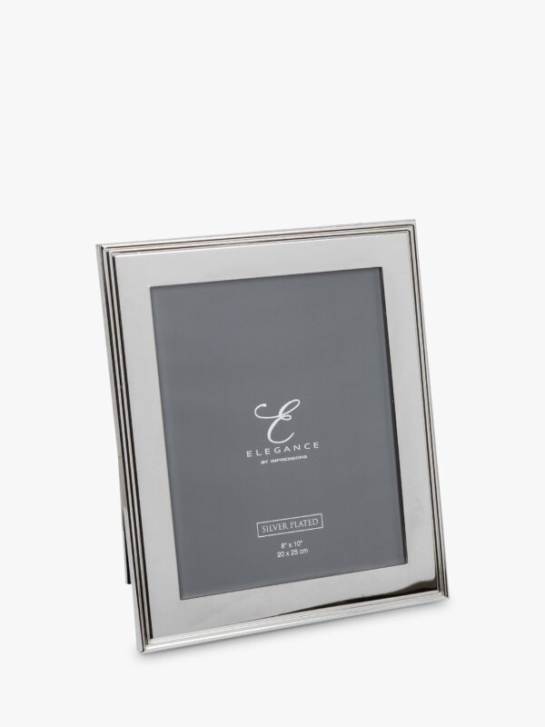 Impressions Elegance by Impressions Ribbed Photo Frame, Silver Plated, 8x10" (20 x 25cm)