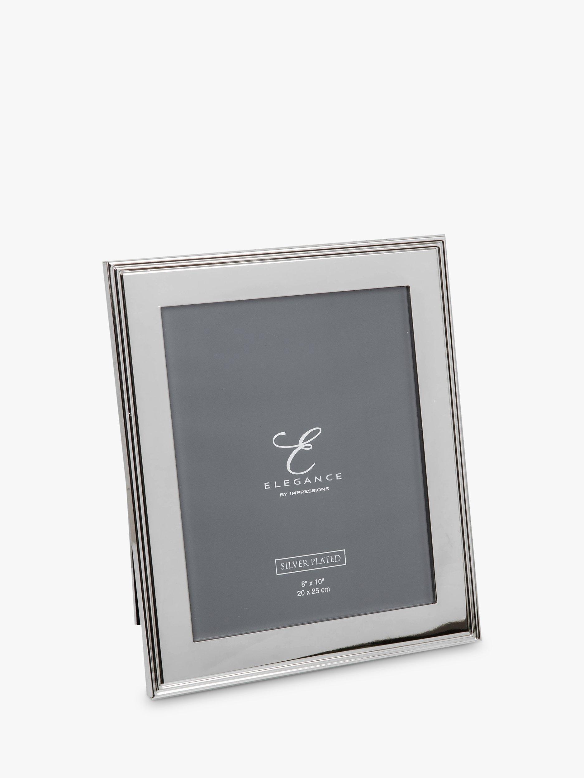 Impressions Elegance by Impressions Ribbed Photo Frame, Silver Plated, 8x10" (20 x 25cm)