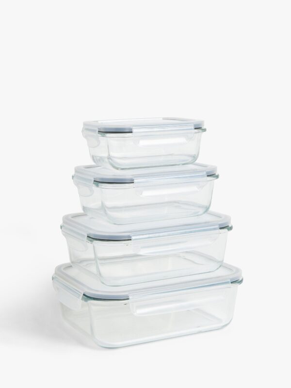 John Lewis Airtight Leak-Proof Glass Storage Container, Clear, 1.5L