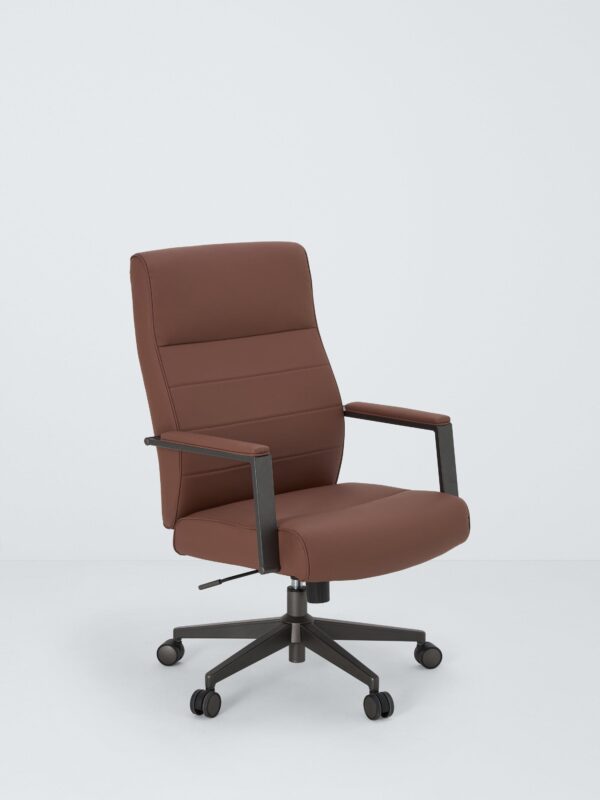 John Lewis Ezra Office Chair, Brown PU