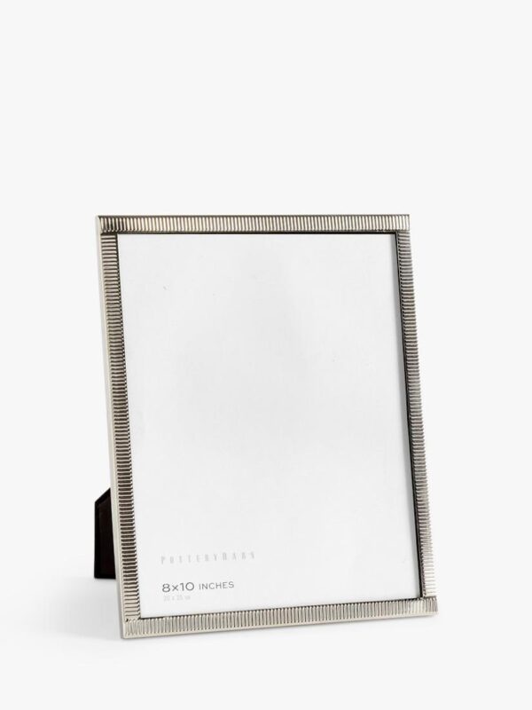 Pottery Barn Maeve Textured Metal Photo Frame, Silver, 8x10"