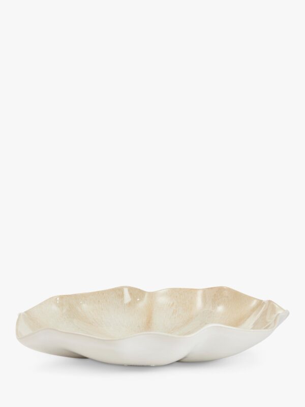 Neptune Sennen Round Stoneware Serving Platter, 39cm, White