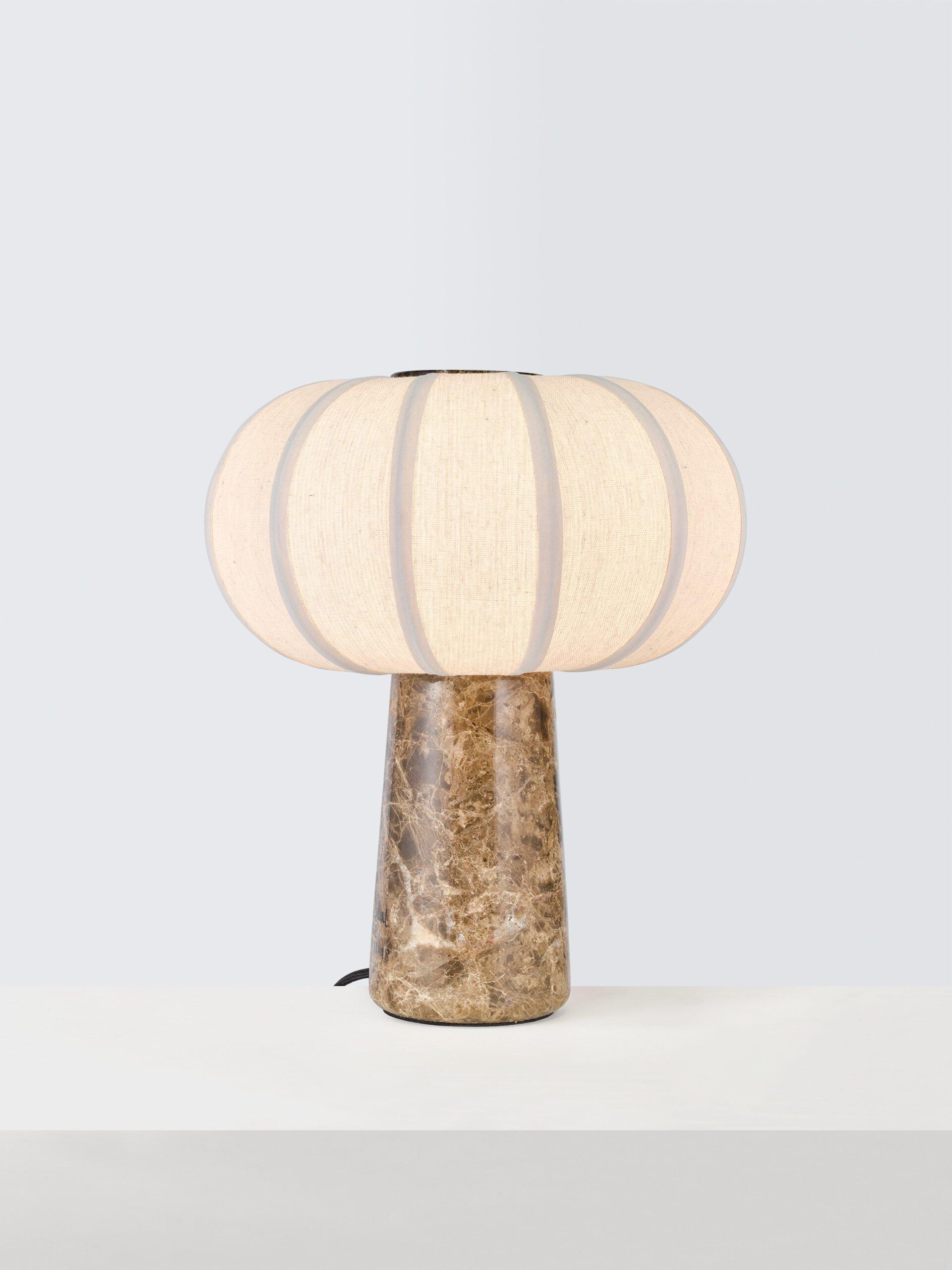 John Lewis Pumpkin Shade Marble Base Table Lamp, Emperador Marble