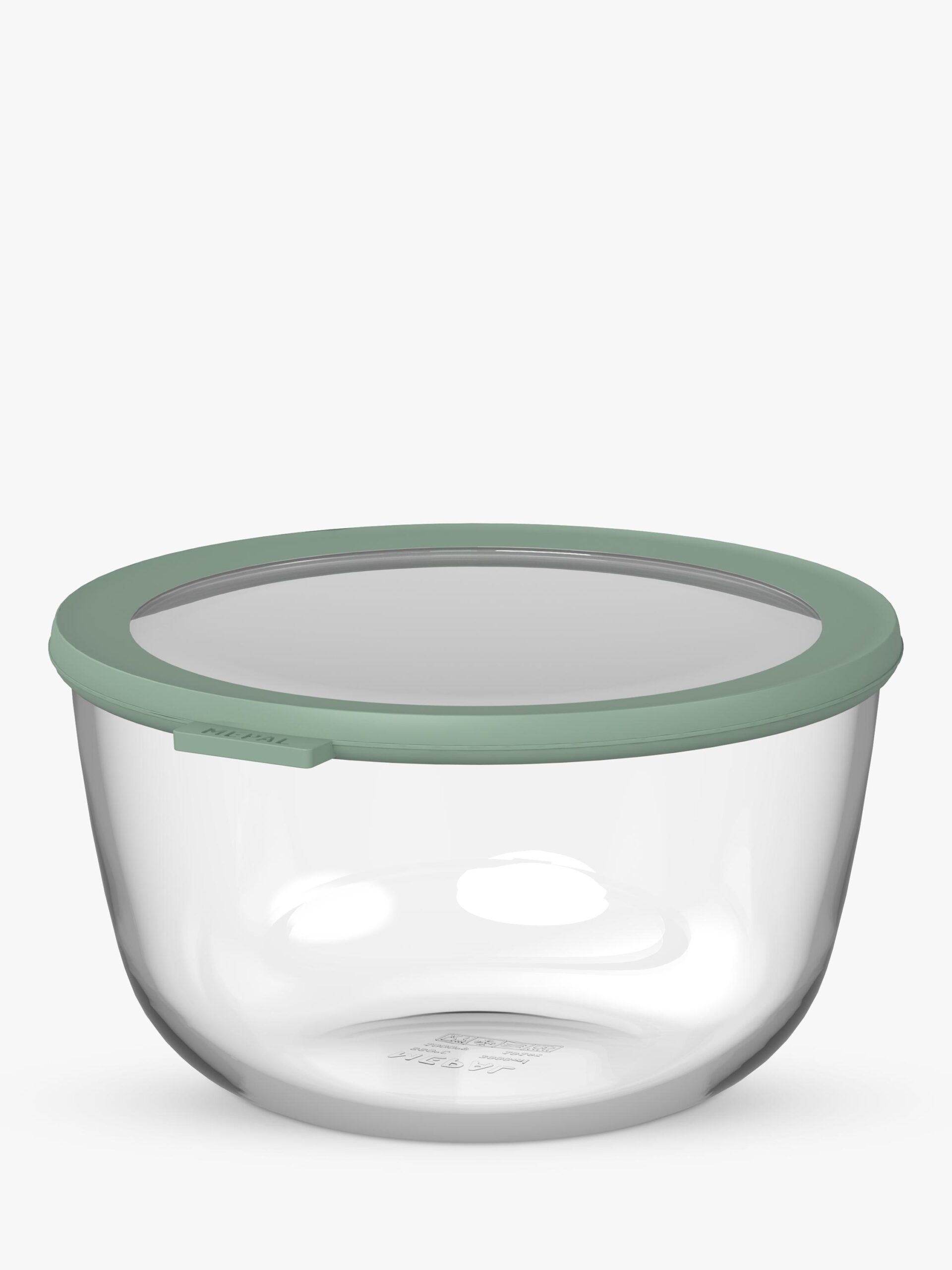 Mepal Cirqula Round Glass Food Storage Container, 3L, Nordic Sage