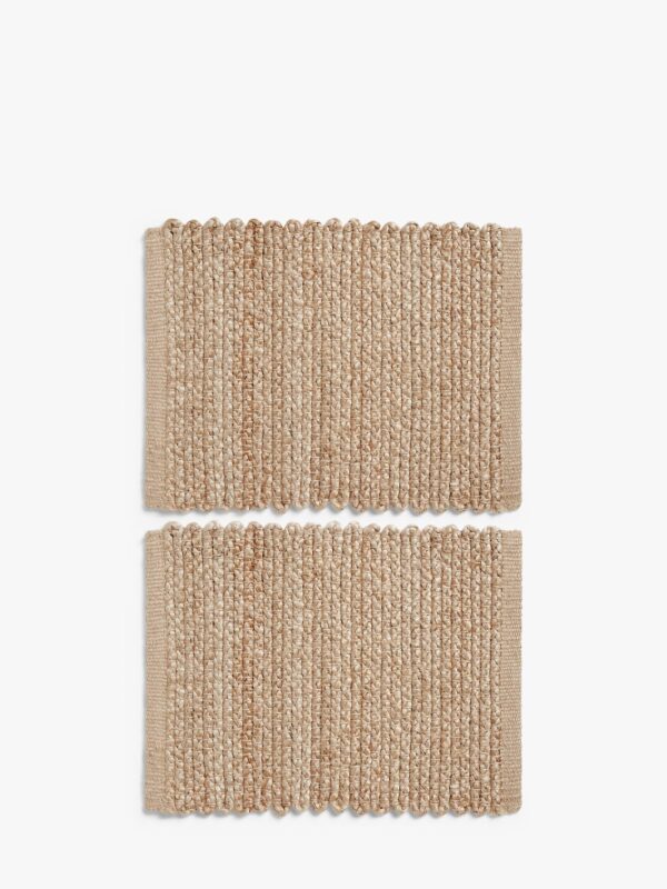 John Lewis Jute Fabric Placemats, Set of 2, Natural