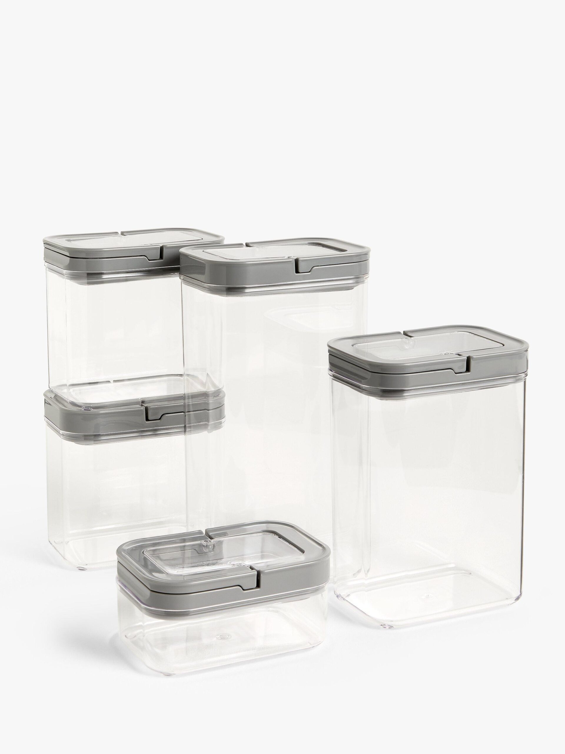 John Lewis Flip Lock Airtight Rectangular Storage Containers, Set of 5